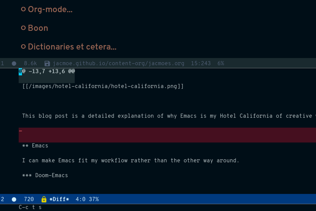 Using diff to see the difference between buffer and file