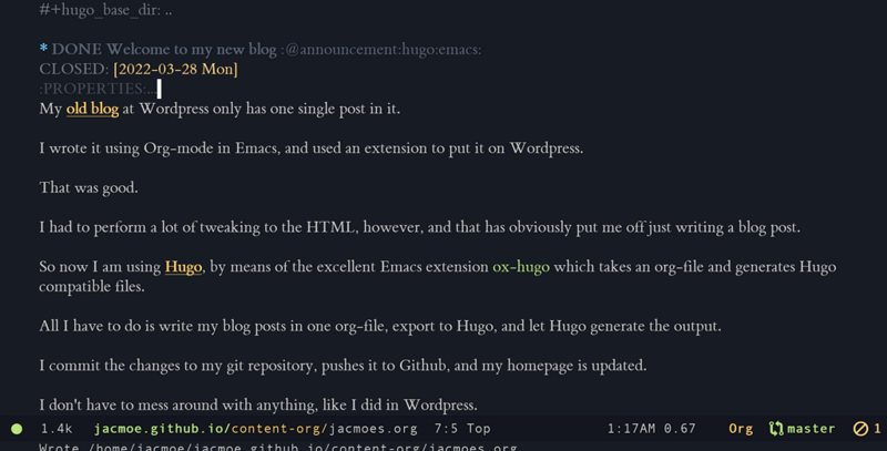 My new Emacs powered blog